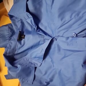Blue challis button-down